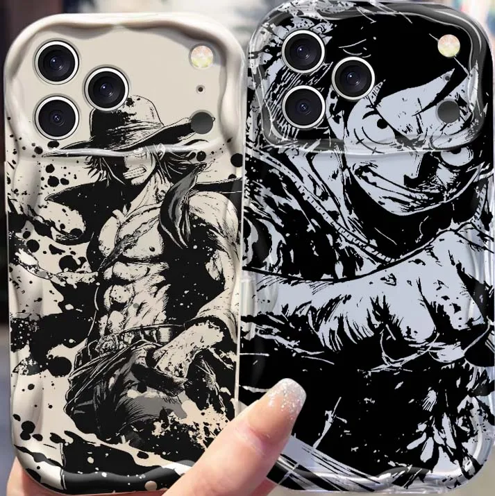 

Trend One Piece Luffy Zoro Phone Case For Apple iPhone 17 16 16E 15 14 13 12 11 XS X Pro Max Plus Wave Oil Cover Soft Funda