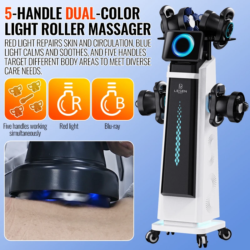 Dual Color Light Slimming Massage Device 5 Handles Skin Repair Circulation Improvement Home Beauty Massager 5in1 Slim Down 2026