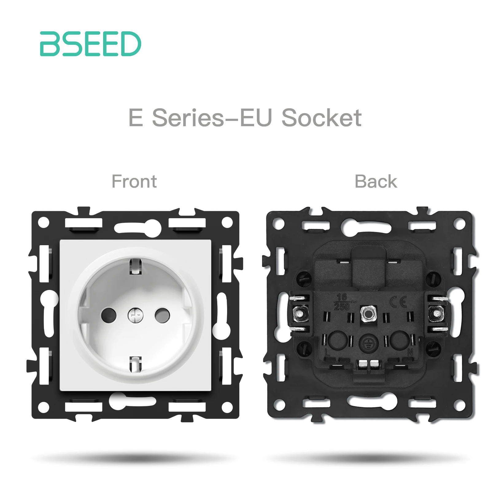 BSEED Zigbee-Schaltmodul ohne Neutralleiter, Smart-Steckdosen, DIY-Kombination, 86mm Glasrahmen, ST TV Cat6 Schlüssel