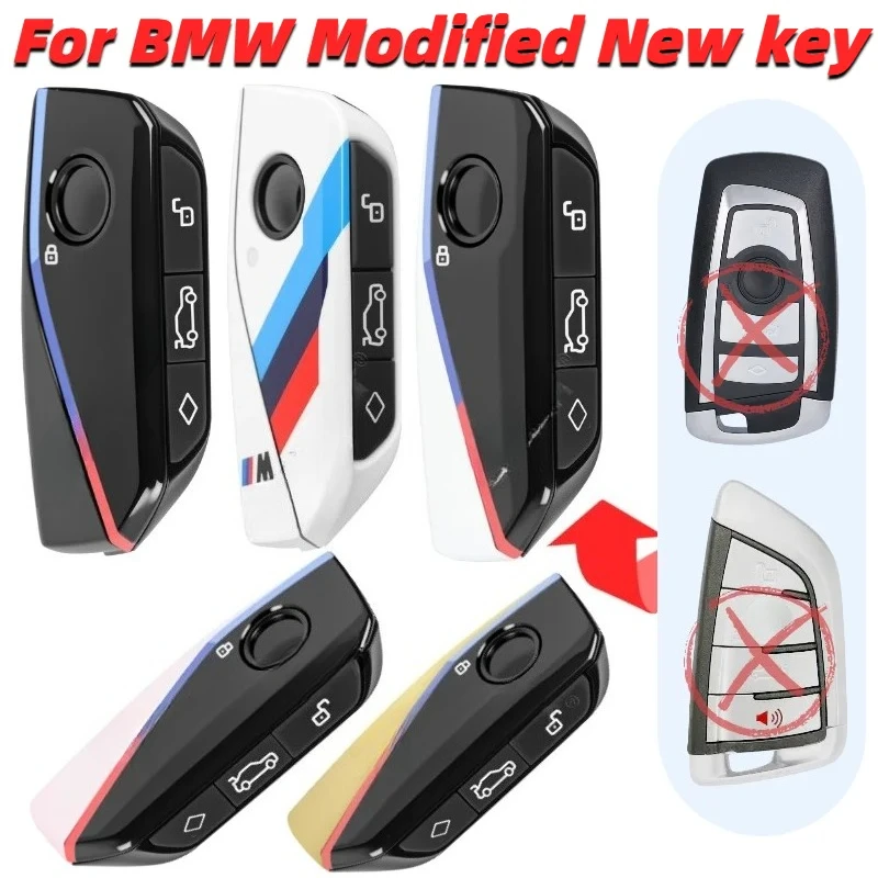 

Modified Upgraded For BMW F Chassis 3 5 7 Series CAS4 FEM BDC Smart Remote Key Fob Keyless Go 49 Chip 433 315 868 Mhz Blade Logo