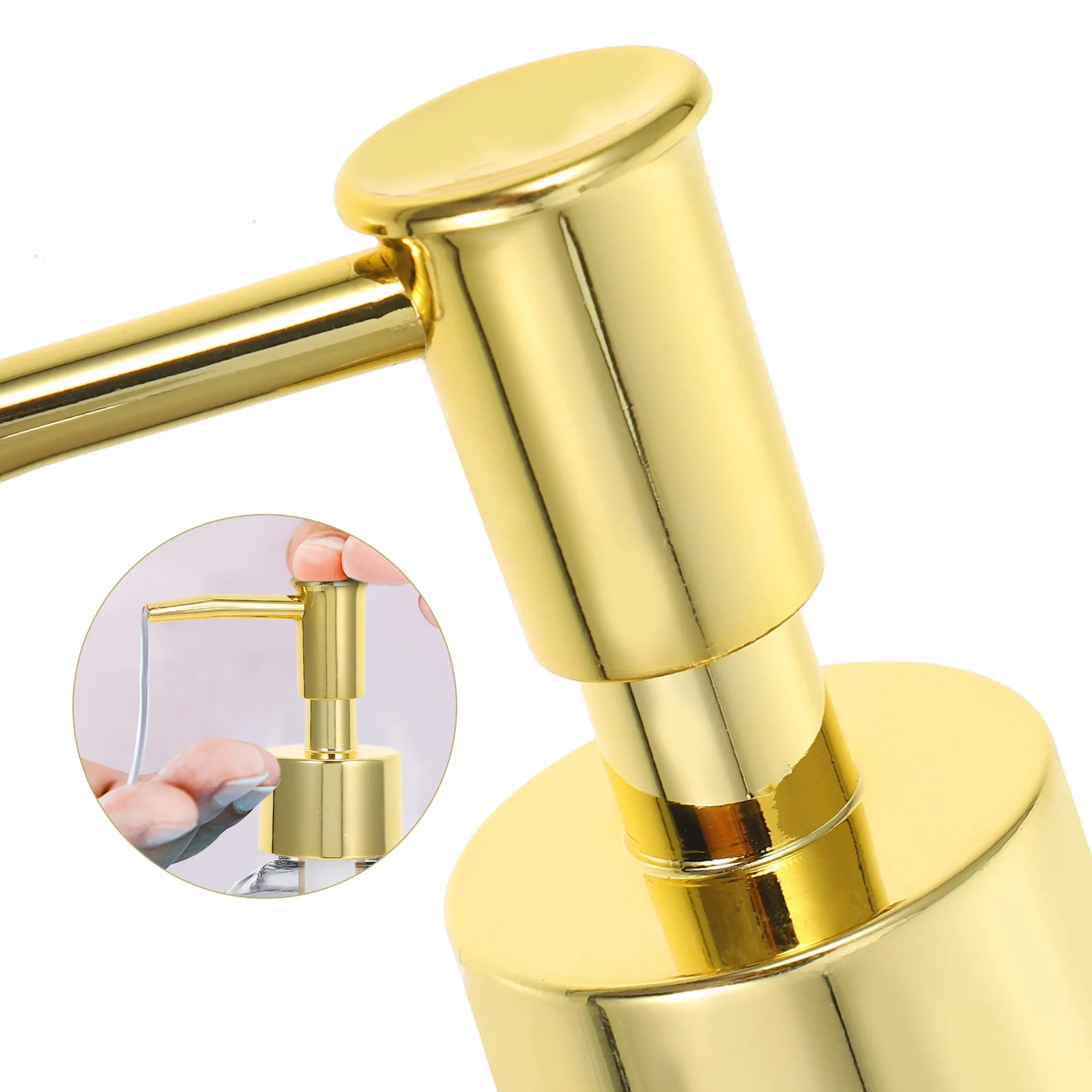 Gouden Plastic Pompkop voor Lotion Shampoo Flessen Gegalvaniseerde Afwerking Gemakkelijk Doseren Badkamerijdelheid 120ml