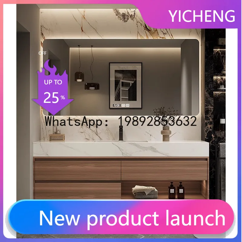 

Hys sintered stone seamless ceramic basin bathroom vanity set - smart toilet washbasin