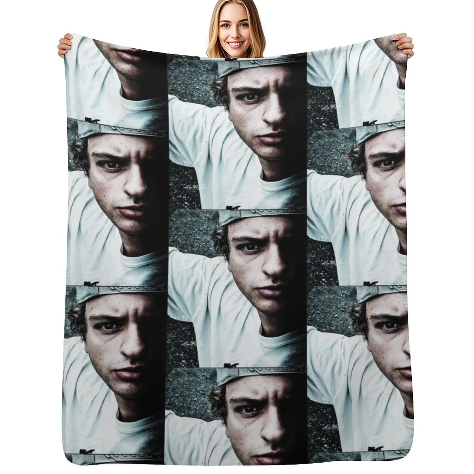 Funky Boy J Fryer Cap Photo Funkanometry Edit Throw Blanket Thin Sofa blankets ands anime Beach Vintage Blankets