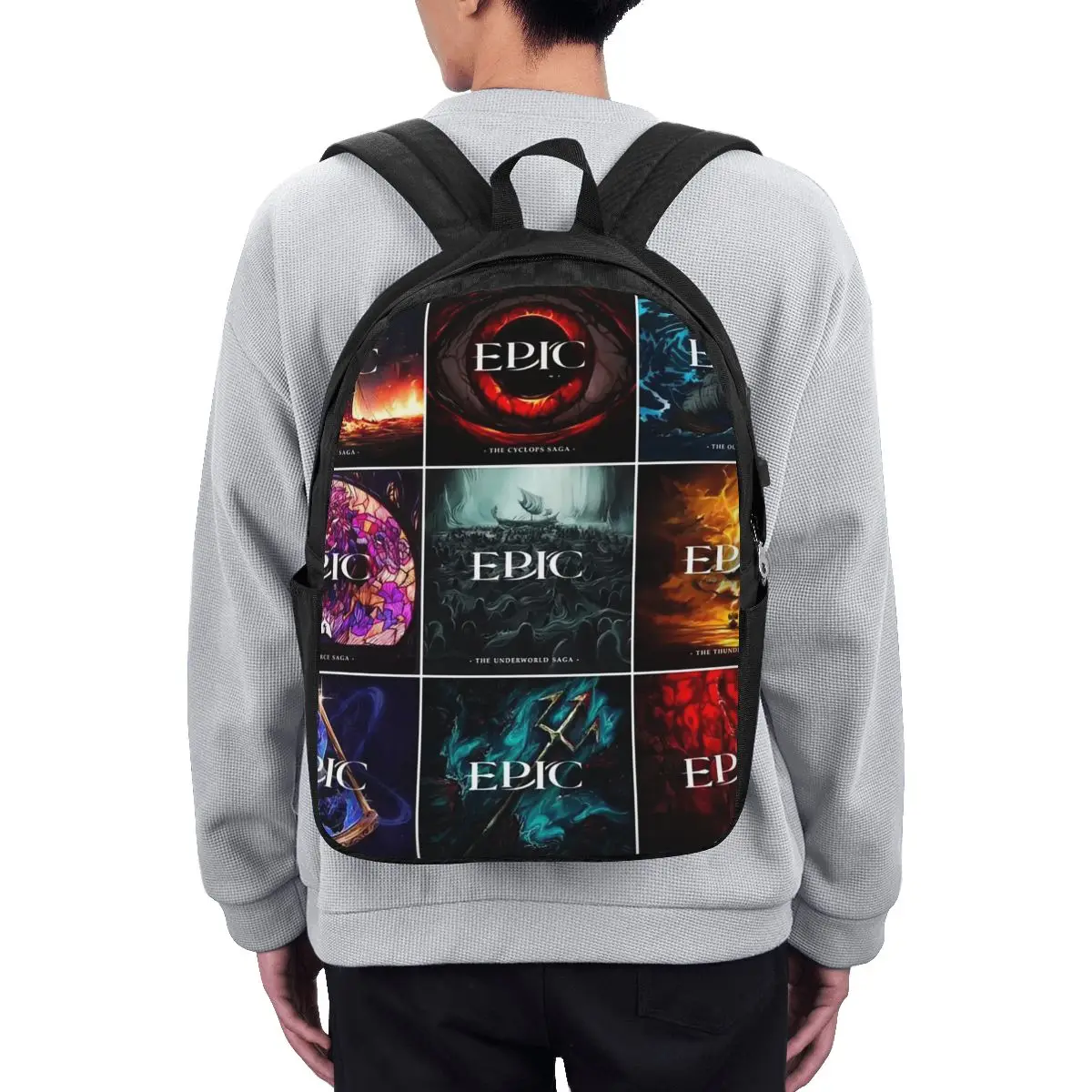 

Epic The Musical Saga Covers Backpack Travel Notebook Bag Computer College Student School Bag Laptop Shoulder Bags for Men Women