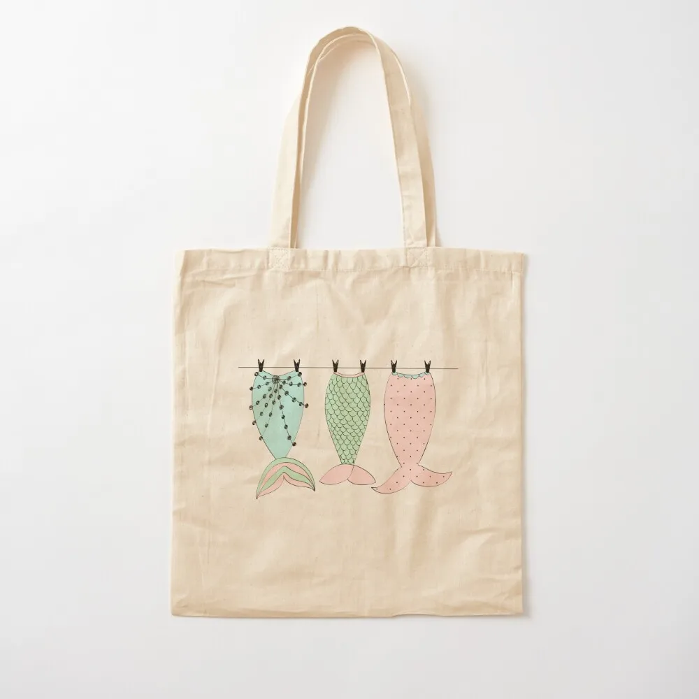 Cute mermaid tails Tote Bag Gift bag Cloth bags foldable reusable bag hand ladies