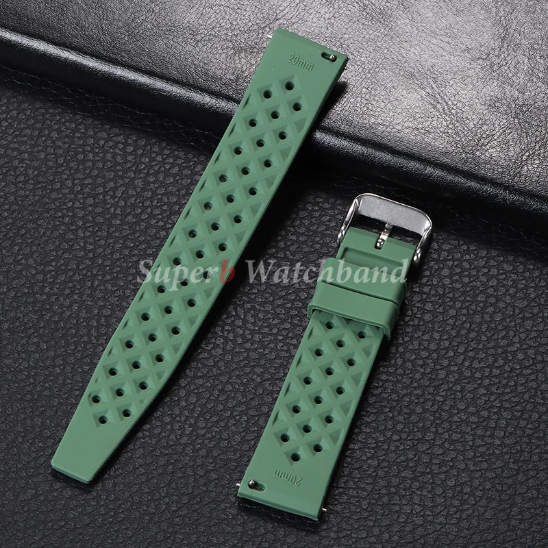 Tropical Silicone Watch Band Quick Release Strap 18mm 20mm 22mm for Oris for Seiko for Citizen Rubber Tropic Smart Watch Straps