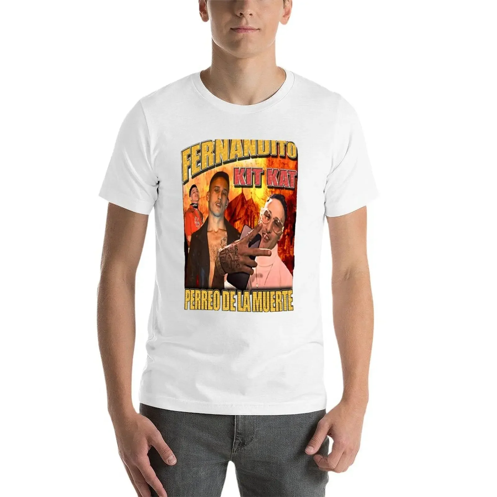 موديل جديد 2025 تي شيرت فرنانديتو كيت كات بيريو أوف ديث ، (لحم البقر يونج) تي شيرت رجالي قطن 100% تي شيرت للرجال حزمة قطن T-Sh