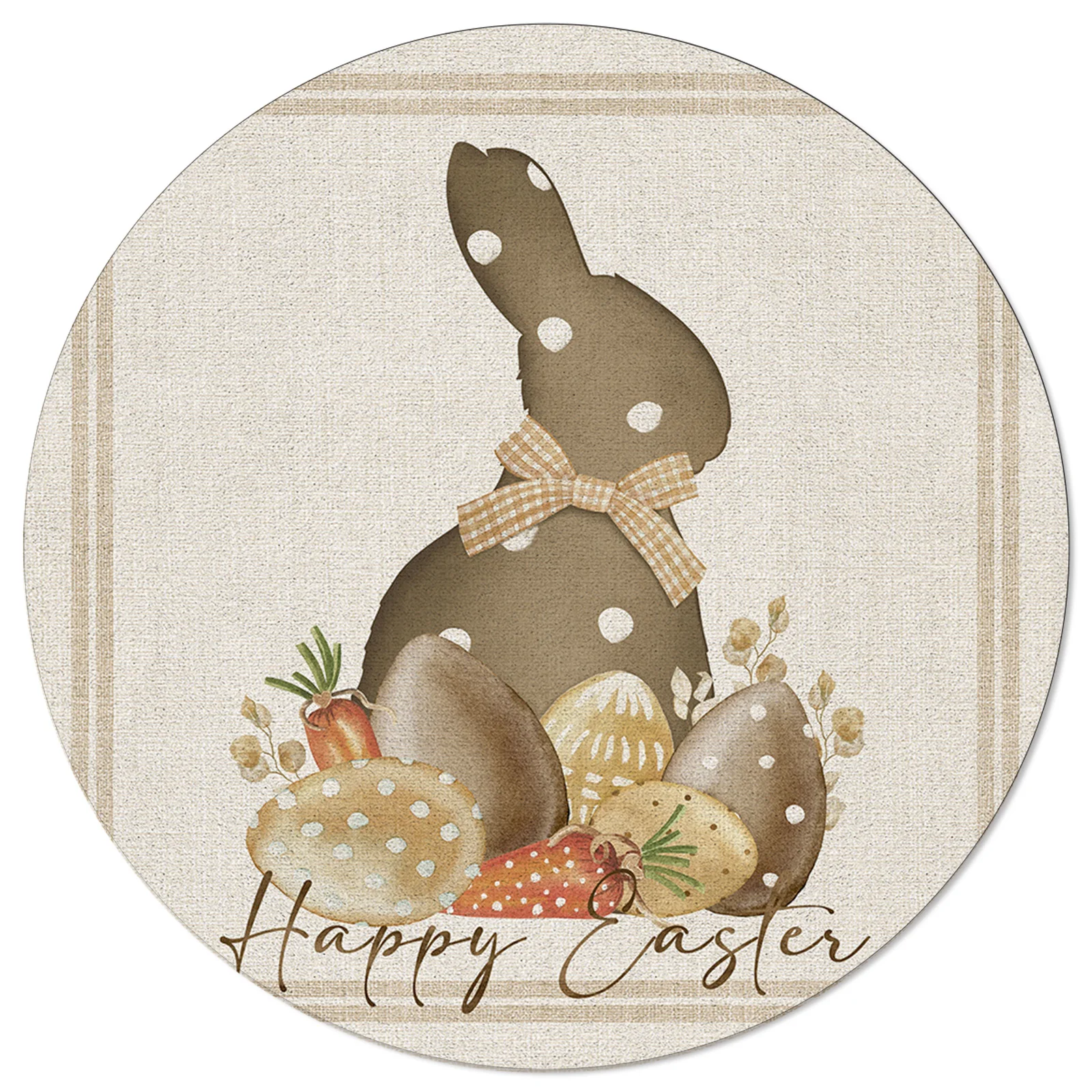 Easter Eucalyptus Eggs Rabbit Polka Dot Round Area Rug Carpets For Living Room Large Mat Home Bedroom Kid Room Decoration