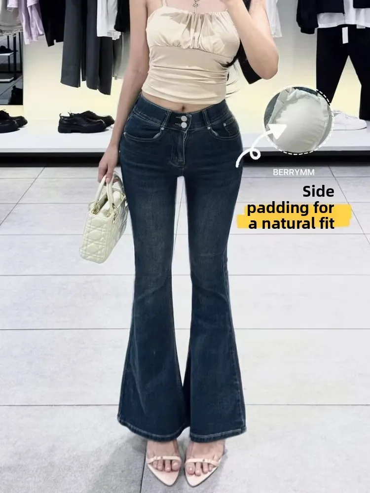 

High Waist Slim Fit Jeans with Butt Lifting Elastici Appearance Thin Cotton Denim Women's Autumn New Sle Cleanfit Jeans