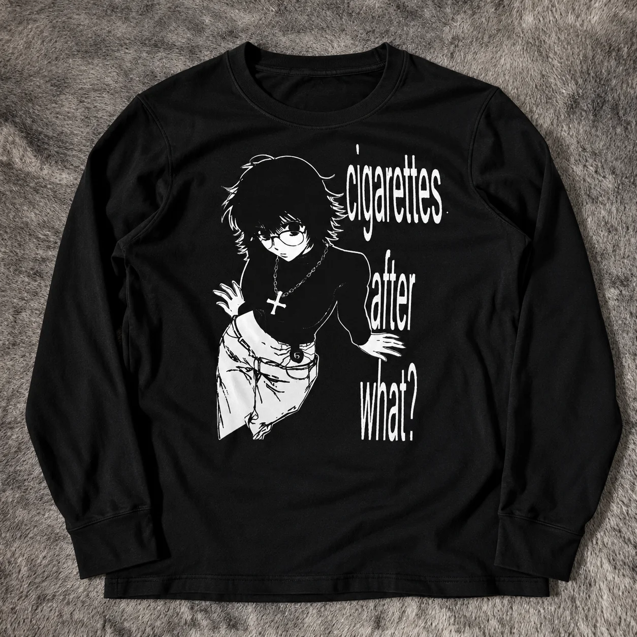 Women Retro Cute Harajuku Slim Fit Tops Lady White Casual T-Shirts Girls Letter Anime Print Long Sleeve Clothes
