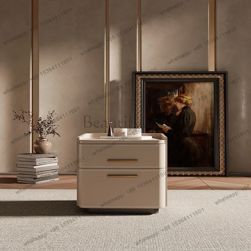 Factory Direct Luxury Storage Nightstand Aesthetic Simple Drawer Italian Bedside Table Trendy Nordic Mesitas De Noche Bedroom Fu
