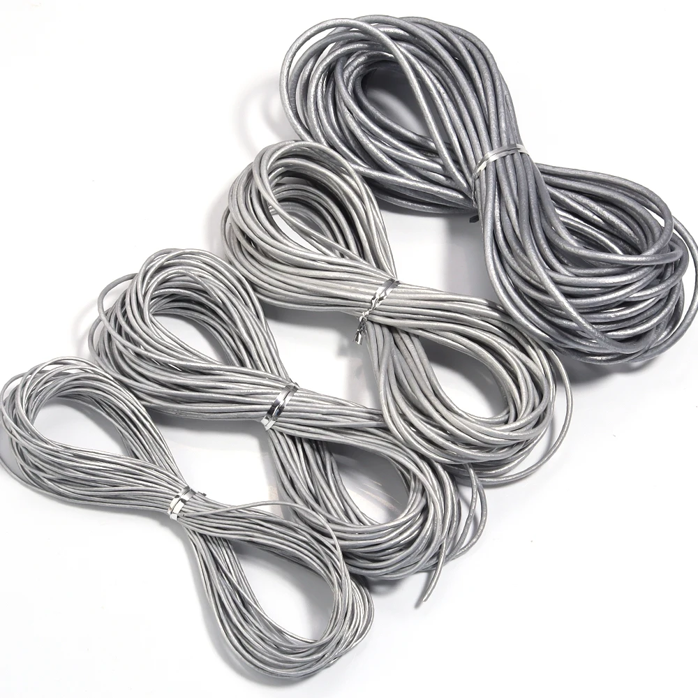 10 Meter 100 % echtes Lederband, Durchmesser 1/1,5/2/3 mm, buntes rundes Lederseil für Armband, Halskette, DIY-Schmuckherstellung – Detail 25