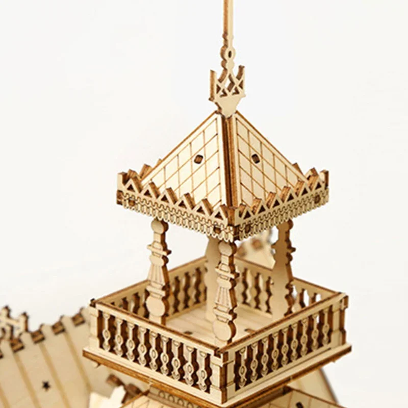 ثلاثية الأبعاد تجميعها مضيئة فيلا مجموعة الأطفال أصدقاء هدايا عيد هدايا عيد القلعة لغز مكتب زخرفة الأثاث حلية #3