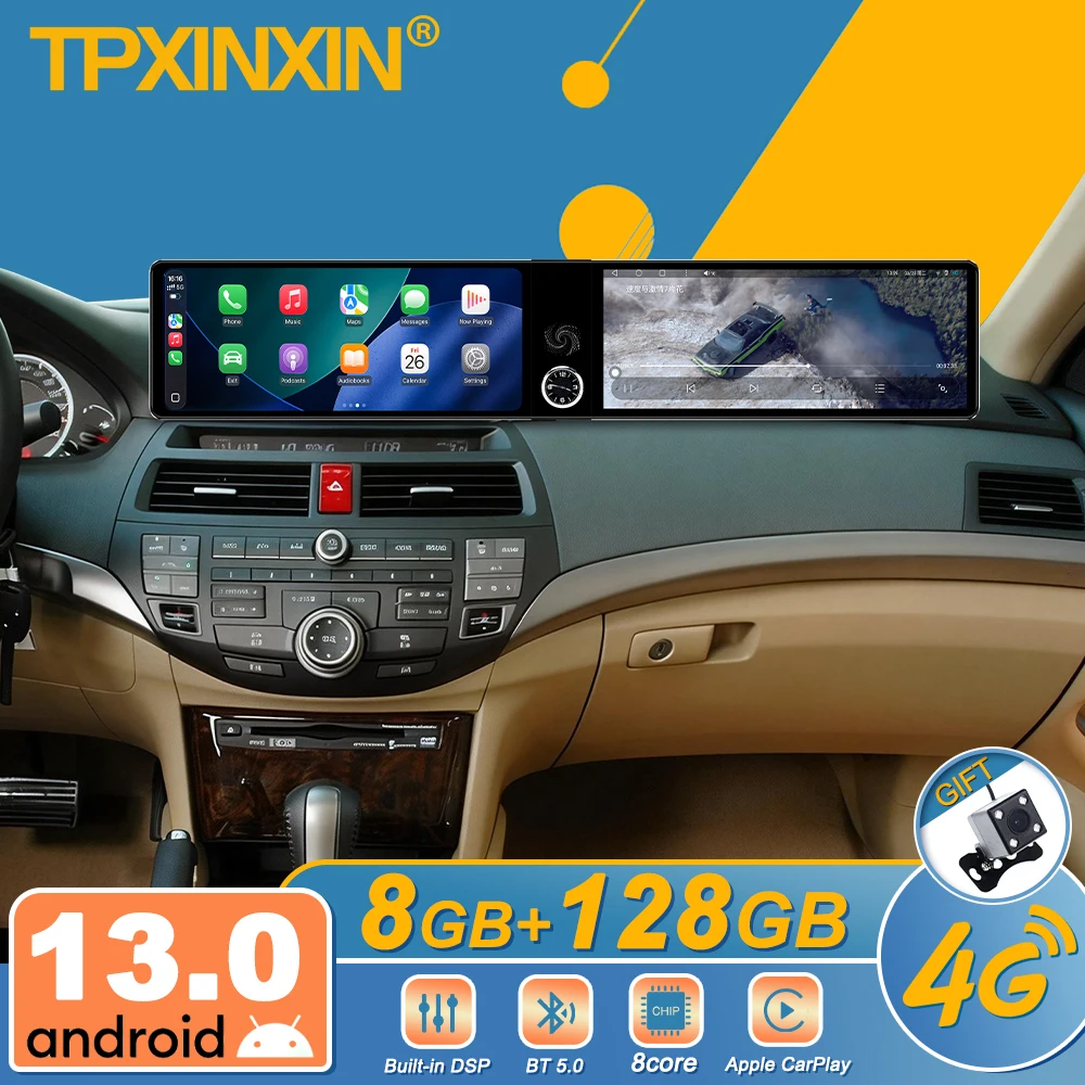 Car Accessories Radio For Honda Accord 7th 2003-2008 Android Auto GPS Navigation Multimedia Stereo Receiver Head Unit Offline
