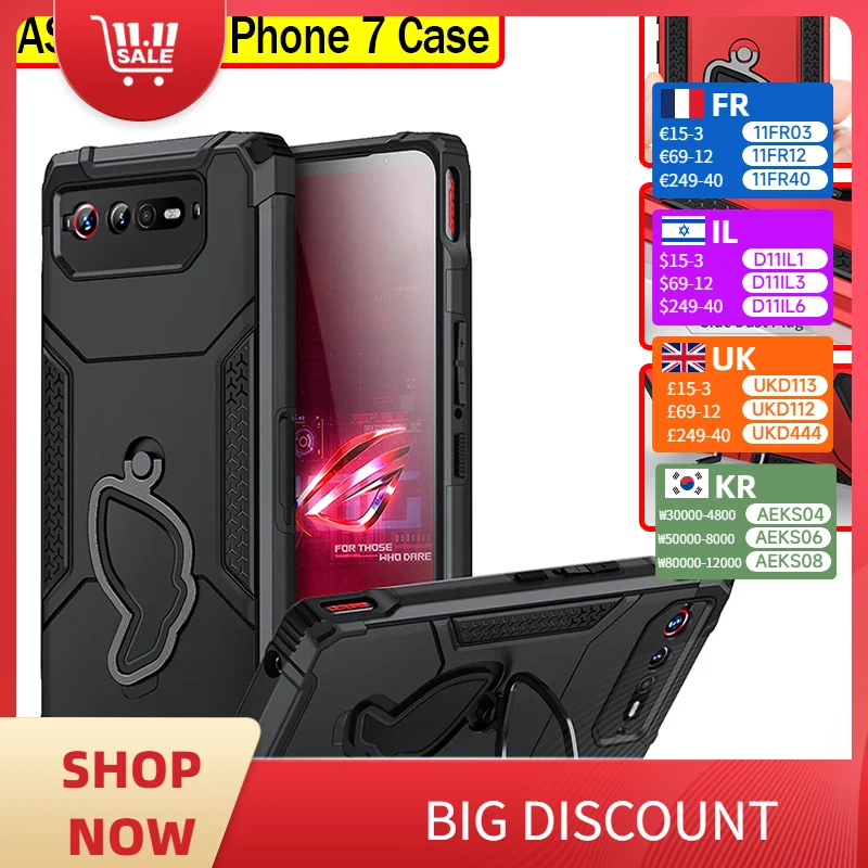 

ASUS ROG Phone 6/7 Case Airbag Shockproof PC+TPU Frame Transparent Back Anti-Knock Protective Cover Shockproof for ROG