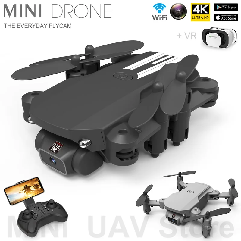 LS-MIN Easy Fly Folding Quadcopter With Camera Wifi FPV RC Mini UAV Drone VR 4K Remote Control Helicopter Toy Gifts Free Return