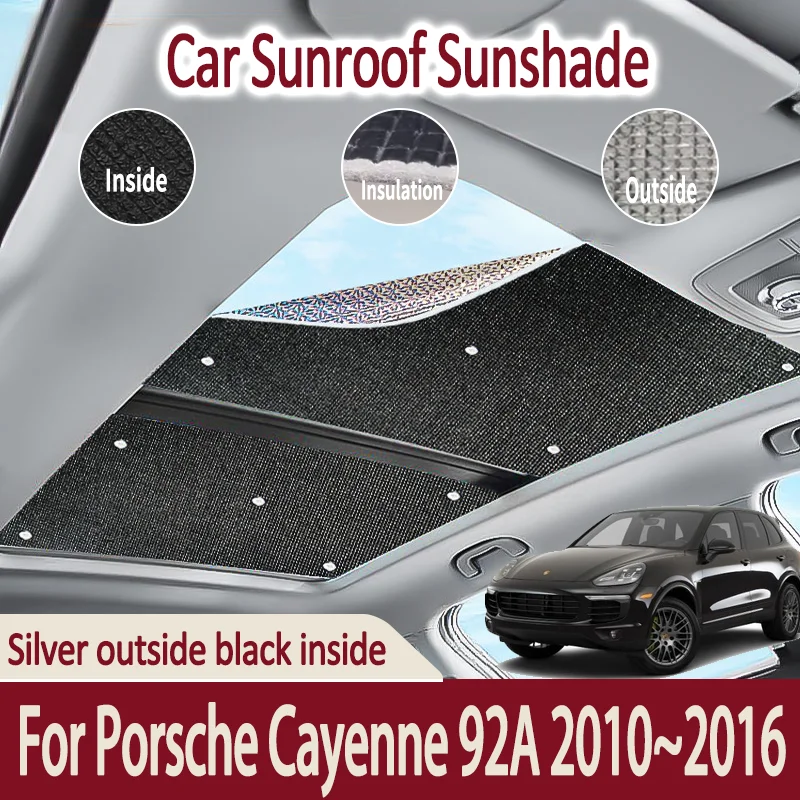 

Автомобильные солнцезащитные козырьки на крыше для Porsche Cayenne 92A 2010 ~ 2016 MK2, авто люк на крыше, солнцезащитный крем, теплоизоляция, анти-УФ-аксессуары