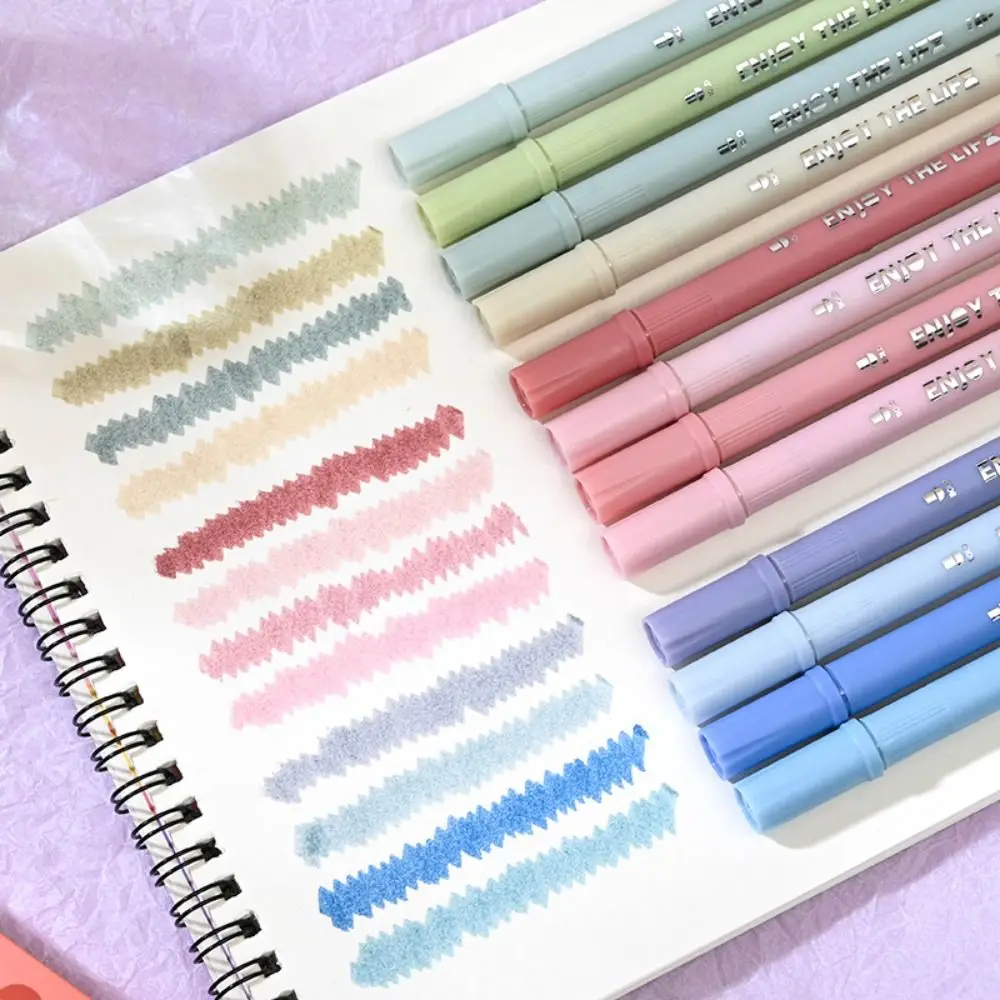 

4Colors/Set Double Headed Highlighter Set Eye Protection Graffiti Tools Color Marker Pen Stationery Mark Key Points