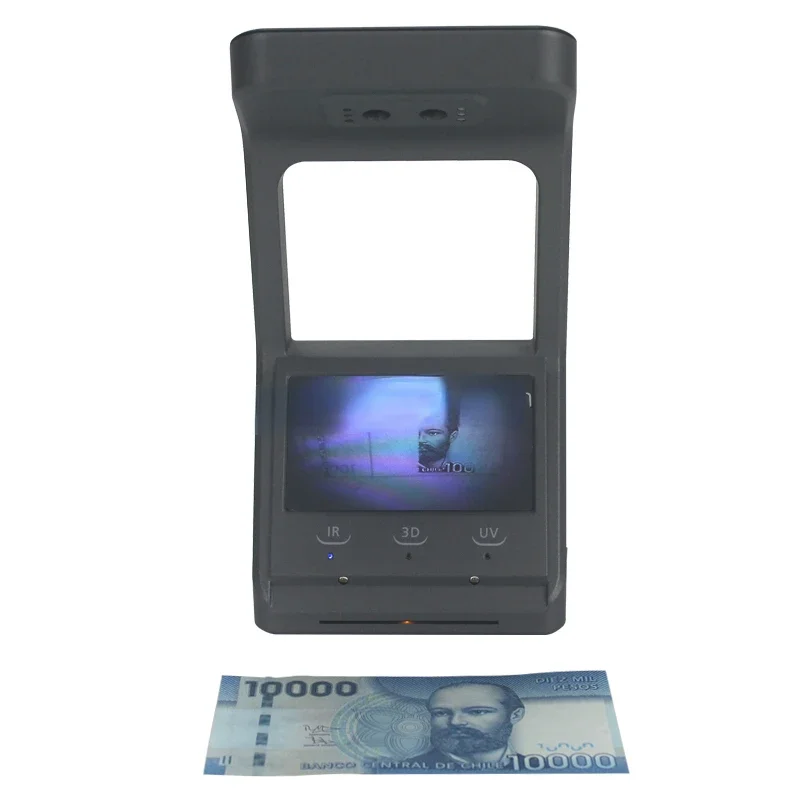 HL-V80 Portable Money Detector Currency Bill UV MG 3D Function Cheque Passport Detecting Machine with Battery