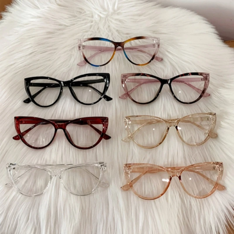 Fashion Cat Eye Frame Transparent Computer Glasses Women Men Anti Blue Light Vision Care Optical Spectacle