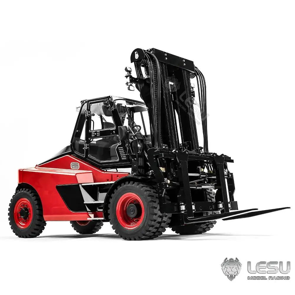 1/14 simulated heavy-duty forklift model toy, metal shell CNC production, six-way valve hydraulic LESU