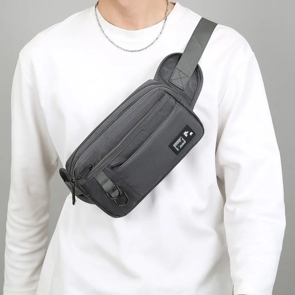 

Shoulder Bag Men Crossbody Bag Large Capacity Phone Pouch Nylon Waist Bag with Multiple Pockets Oxford Cloth Chest Bag