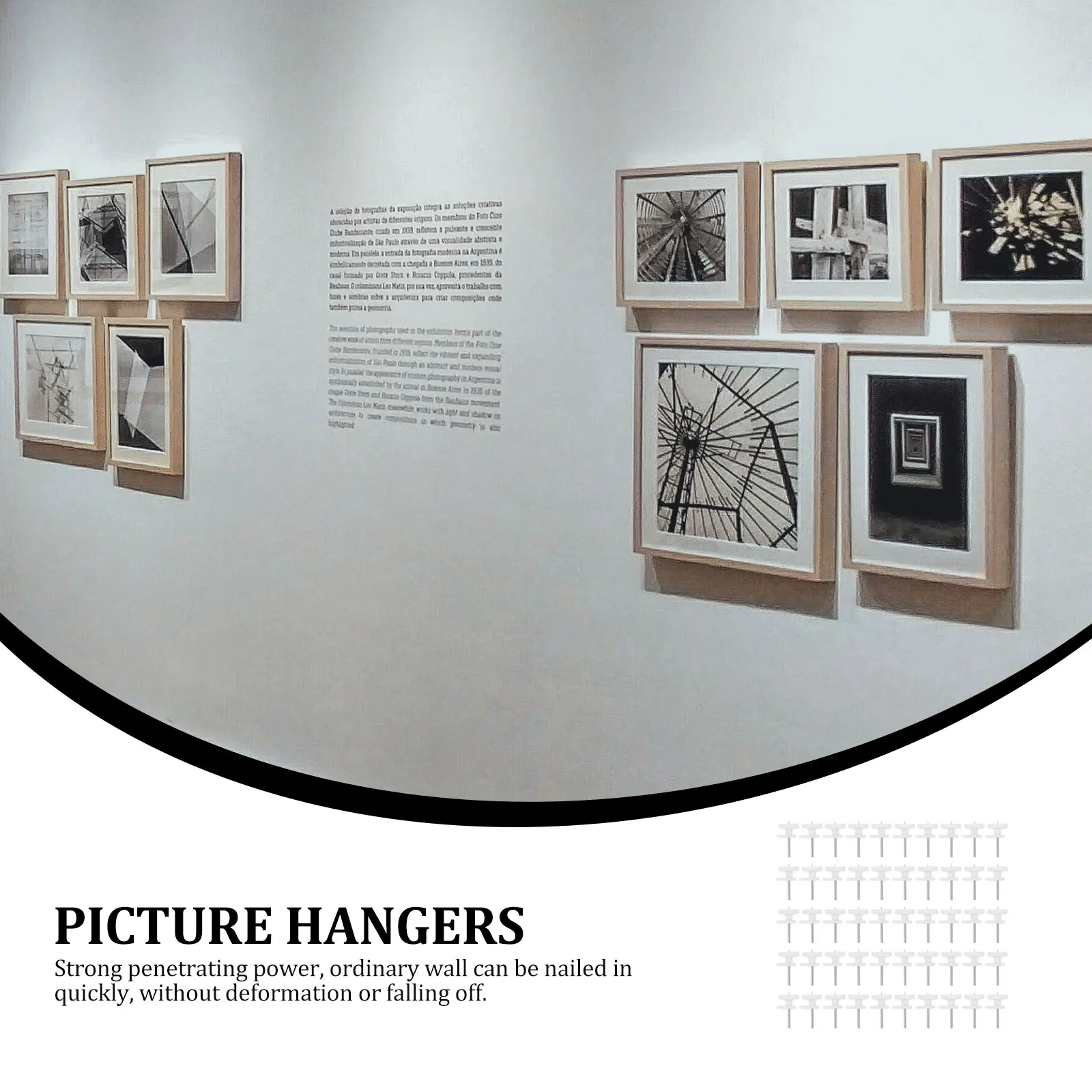 

50pcs Mini White Wall Mount Hooks No Trace Hanging Nails for Oil Paintings Photo Frames Strong Bearing Capacity Durable Picture