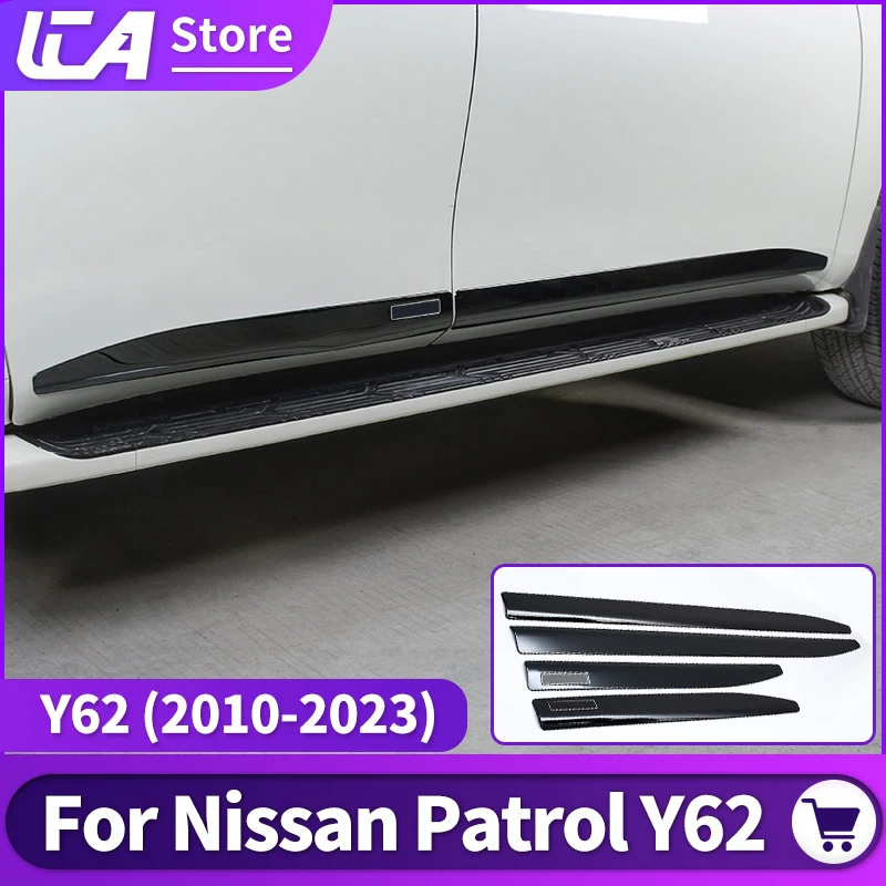 Stainless Steel Car Door Protection Bar Decoration For Nissan Patrol Y62 2010-2021 2020 Exterior Upgraded Accessories Body Kit