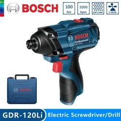 Bosch-llave de impacto inalámbrica GDR 120-LI Original, destornillador eléctrico recargable de 100Nm, taladro de impacto, Herramientas Eléctricas BOSCH