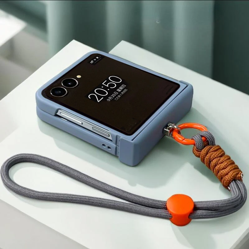 Anti Loss Strap Hinge Case For Samsung Galaxy Z Flip 7 6 5 4 3 For Motorola Razr 70 40 50 60 Ultra Xiaomi Mix Flip 2 Cover