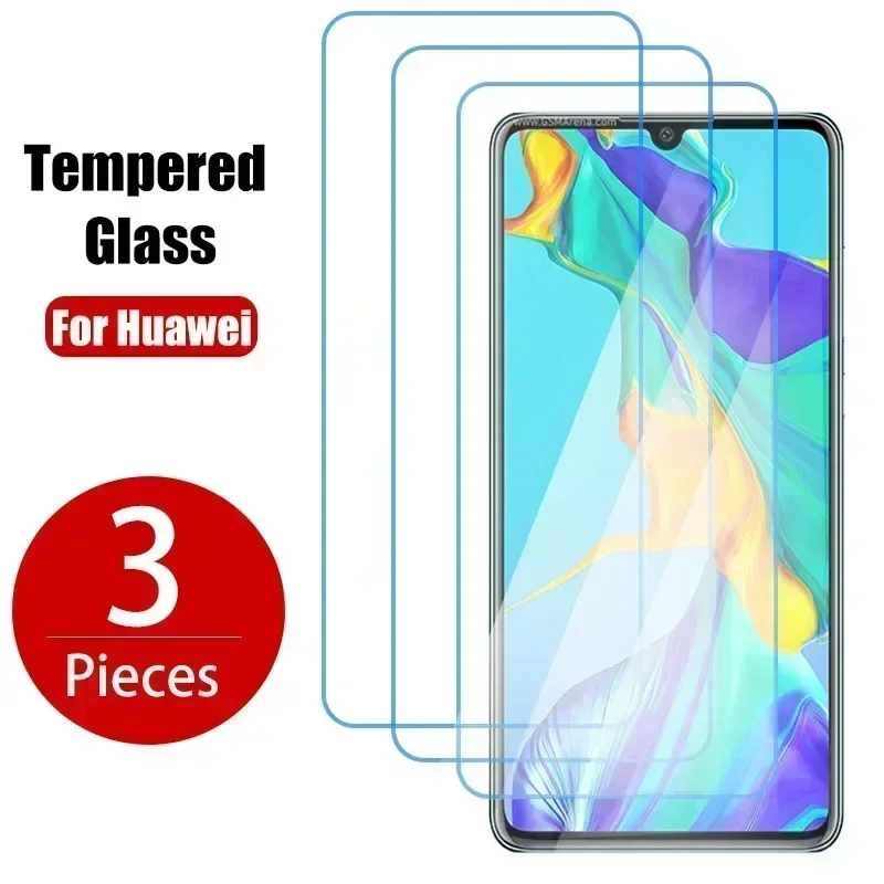 Huawei için 3 adet temperli cam P30 P40 P20 Pro Lite E 5G Nova 5T ekran koruyucu için Huawei Mate 20 Lite P akıllı Z 2021 2019