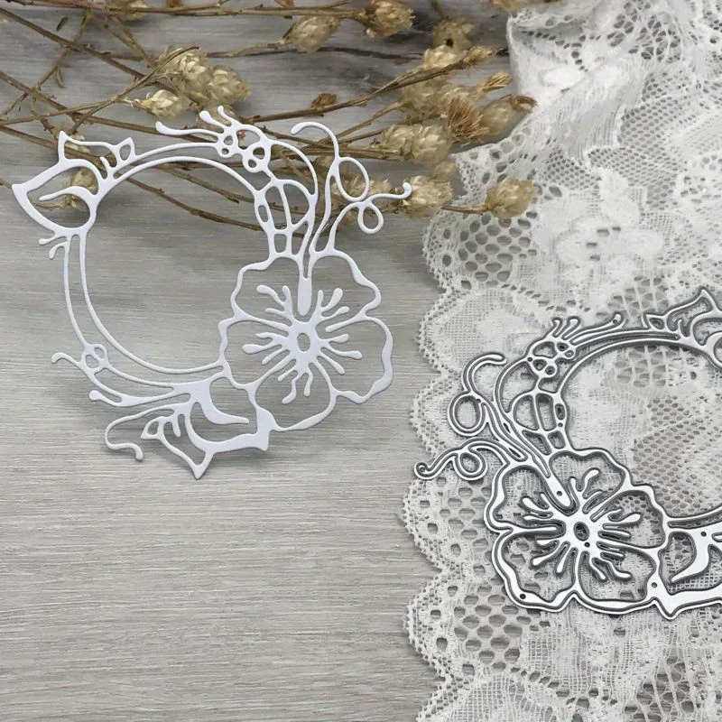 

1pcs metal cutting dies cut die mold flower wreath decoration Scrapbook paper craft blade punch stencils dies