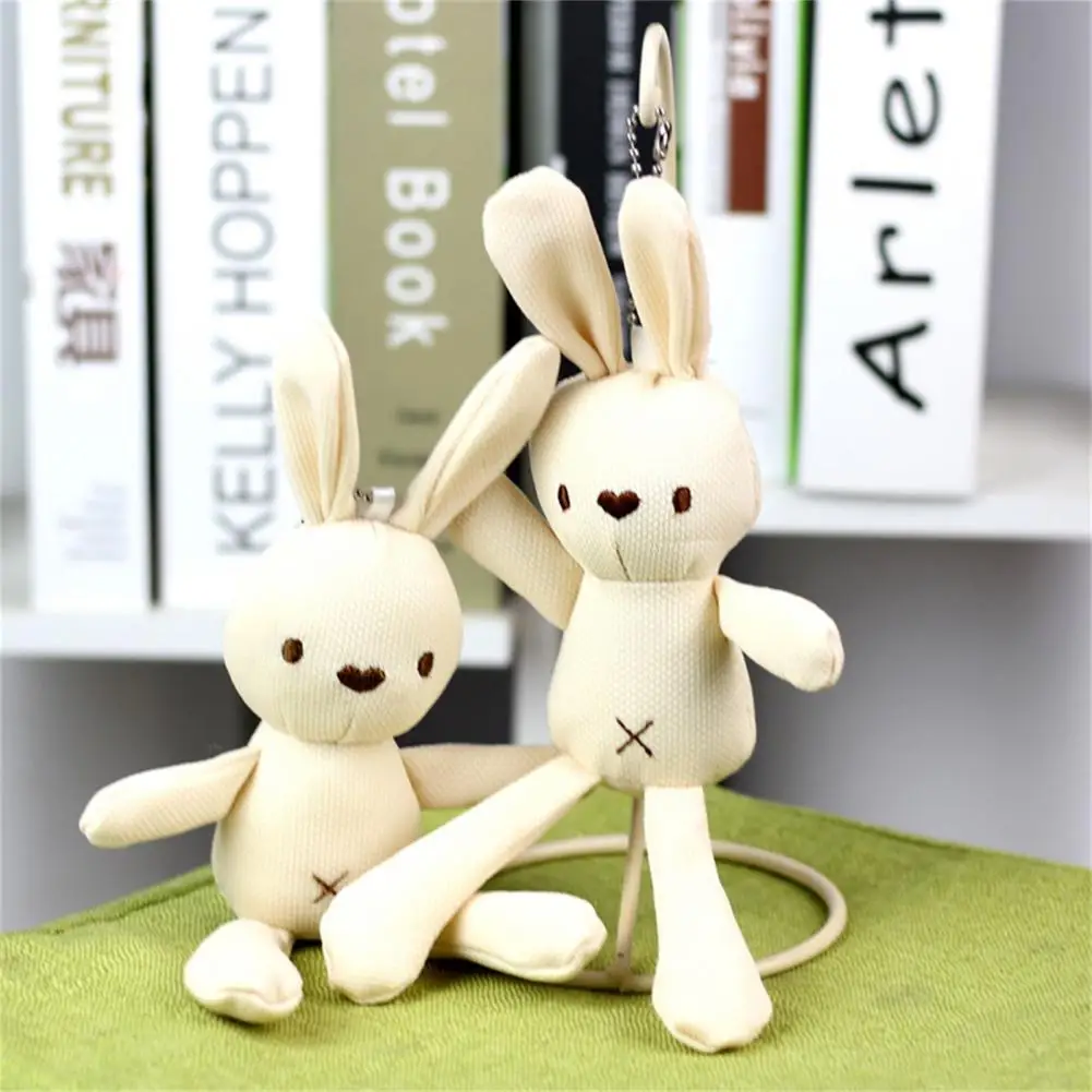 20cm Soft Stuffed Bunny Doll Easter Long Ear Bunny Rabbit Beige White Lovely Stuffed Rabbit Ornaments Animal Rabit Birthday Gift