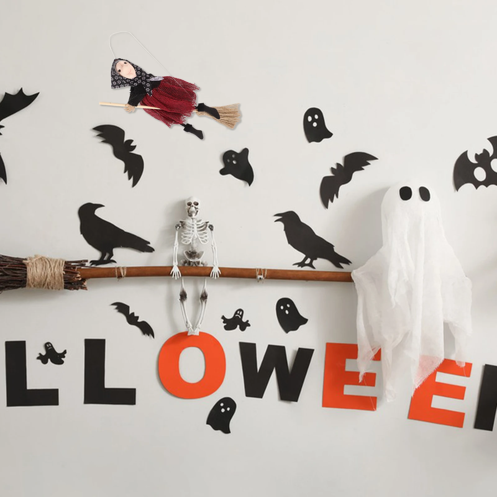 

Witch Broom Pendant Hanging Halloween Decor Adorable Festival Supply Durable Lightweight Party Decoration For Home Office