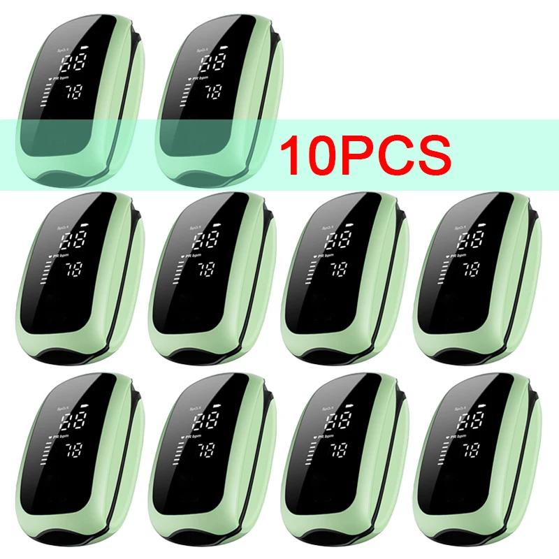 

10 шт. перезаряжаемый медицинский ремешок для оксиметра, пульсоксиметр на кончике пальца, монитор насыщения крови кислорода, цифровой светодиодный дисплей