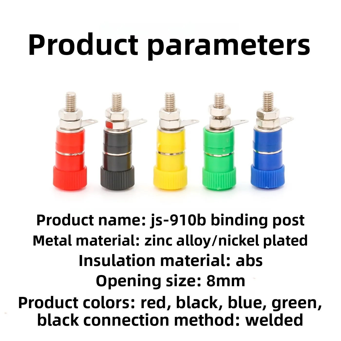 100pcs JS-910B Binding Post Banana Socket 4mm Lantern Type Inverter Terminal Block Red Black Connector