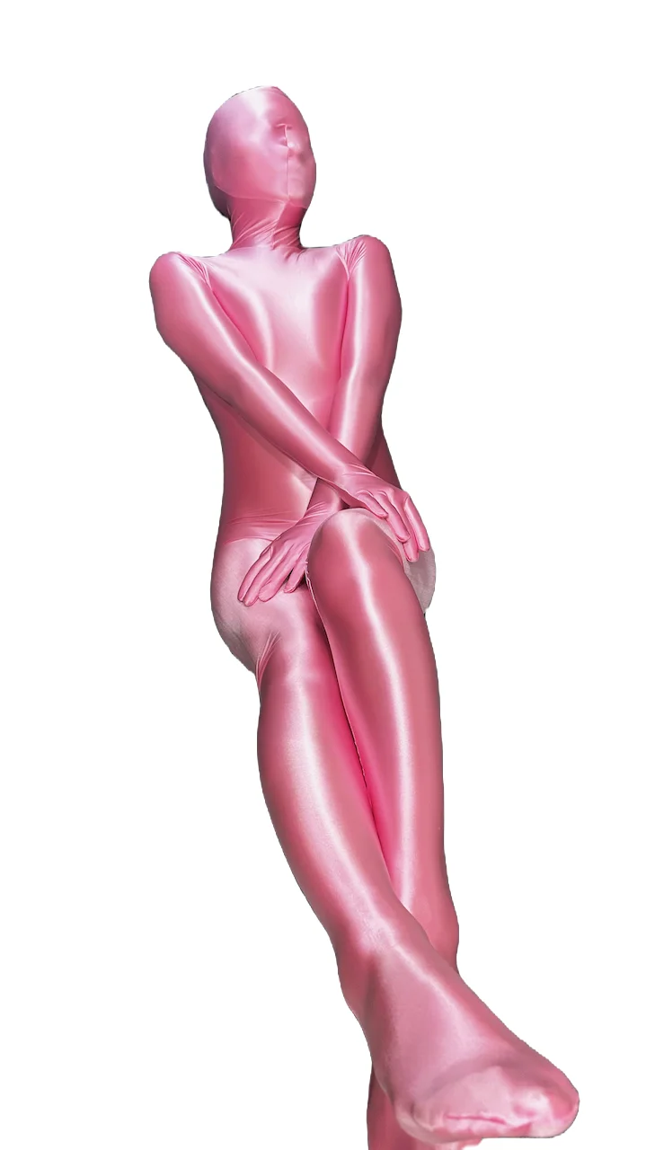 Customize cosplay crossdress second pink skin body suit with With Cleavage Line Breast Form B-F Cup kigurumi zentai suit