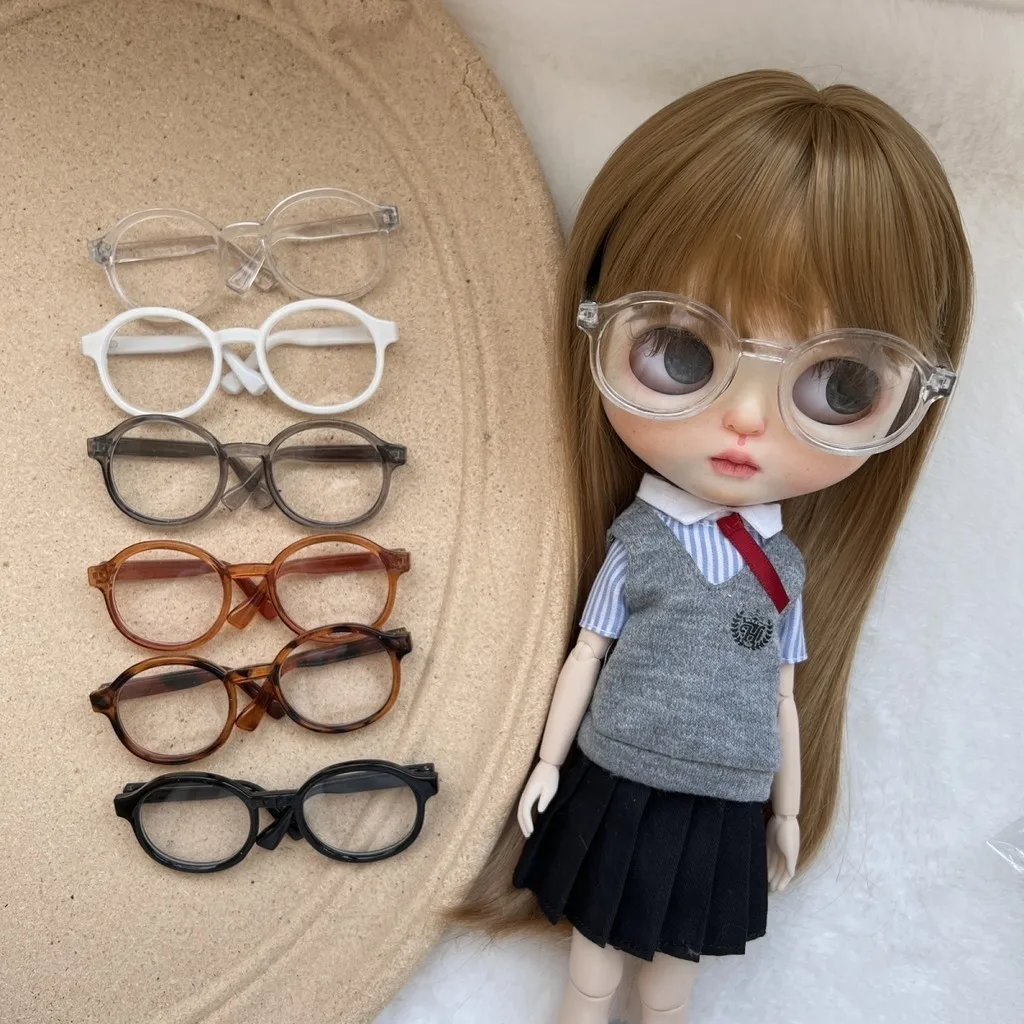 Para Blythe labubu Ob22/Ob24 gafas de muñeca 20cm 15cm muñeca de algodón estrella muñeca gafas transparentes Accesorios