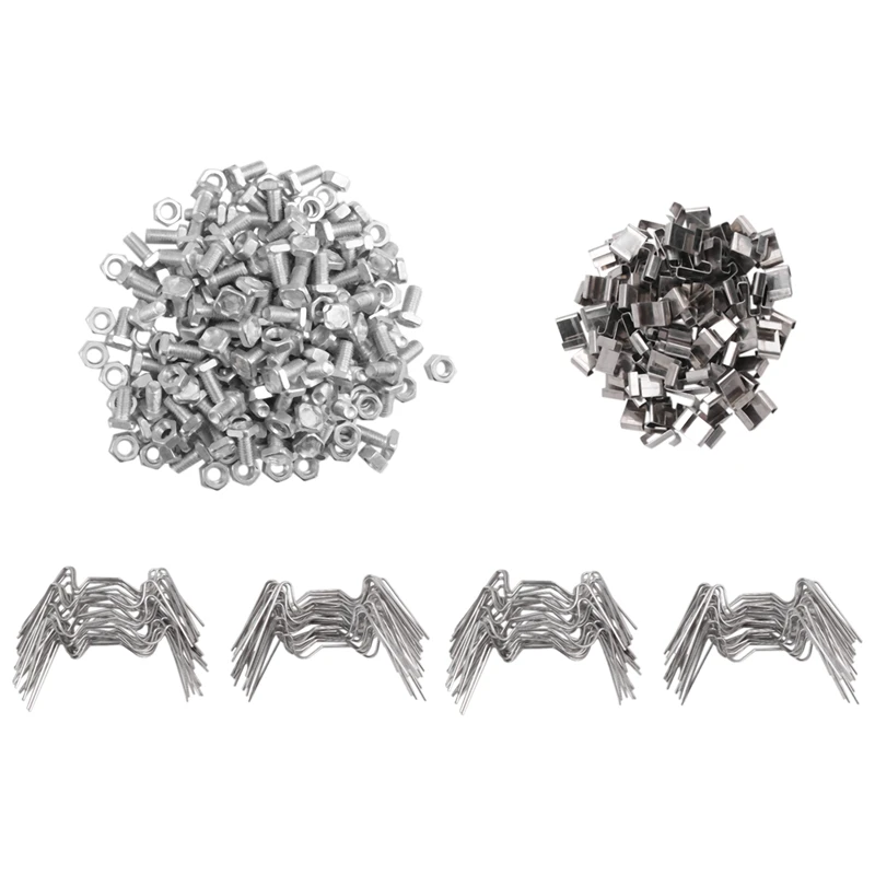 400Pcs Greenhouse Repair Kit Include 100 Glazing Clips W Wire Clips 100Z Overlap Clips And 100 Greenhouse Nuts And Bolts