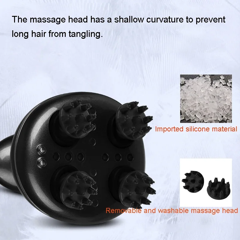 Inteligente ems microcorrente cabeça couro cabeludo massageador elétrico vibratório shiatsu dispositivo massageador corporal para alívio do estresse relaxamento do couro cabeludo