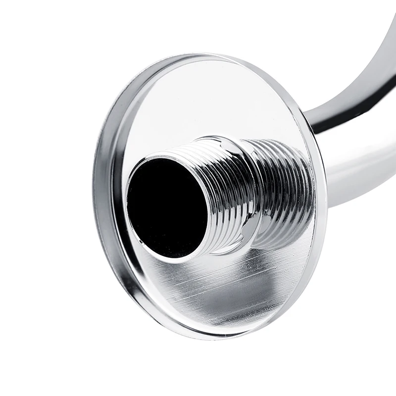 10 Inch S‑Shaped Shower Arm Wall Mounted Riser Extension Pipe Stainless Steel Overhead Shower Head Bar Bathroom Accessory
