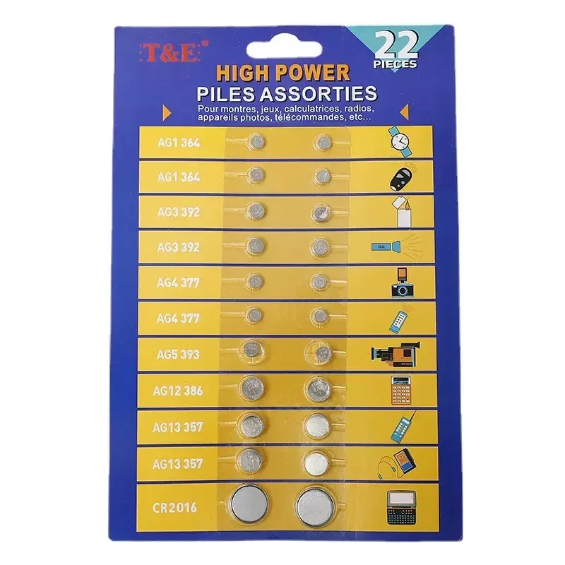 1.55V/3V Button Batteries AG13 LR44 CR2016 AG1 LR621 364 AG3 LR41 AG4 377 LR626 AG5 for Watches Toys Remote Cell Coin