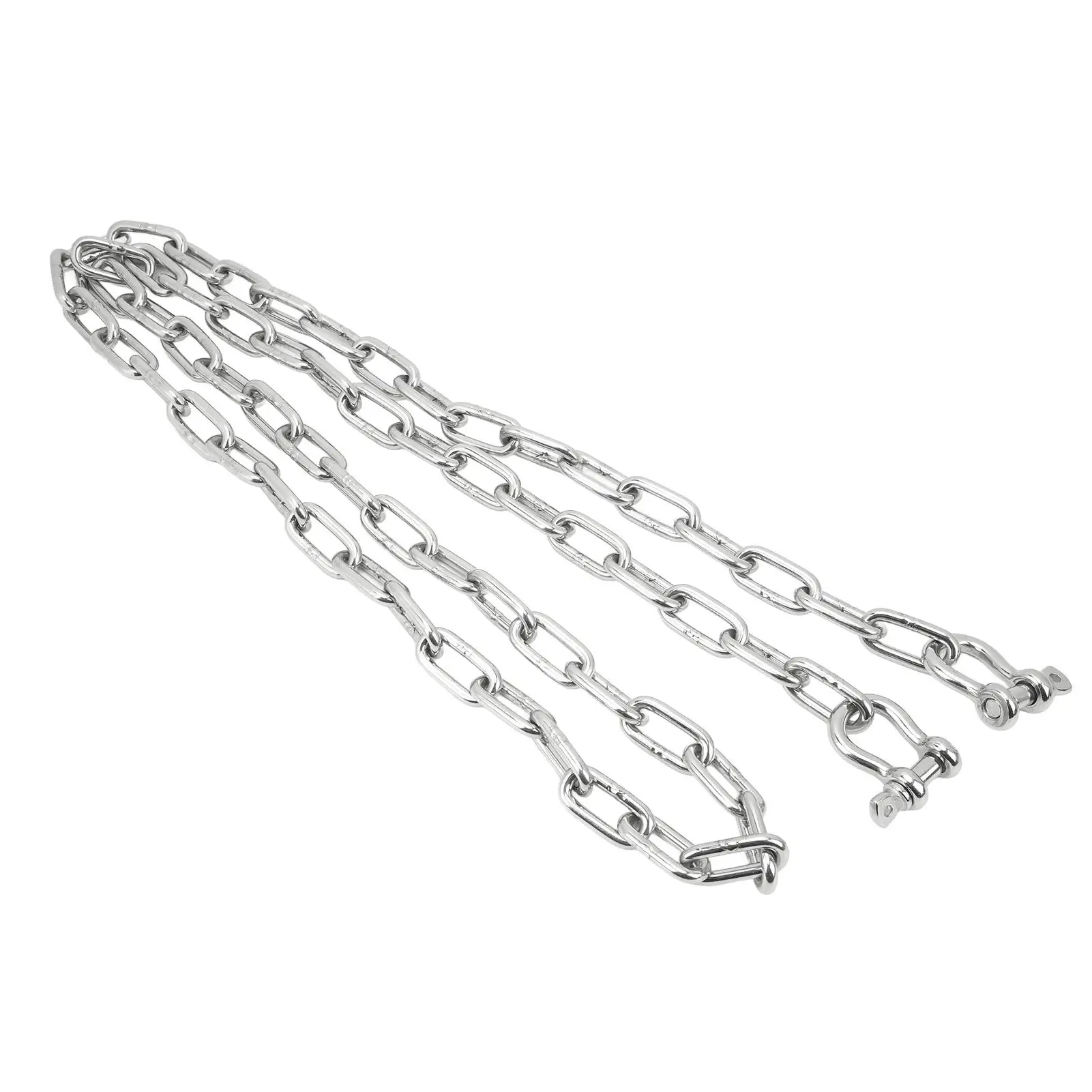 6.6ft 316 Stainless Steel Marine Anchor Chain, Abrasion Resistant & Rust Proof, Central Anchor Chain for yachts 