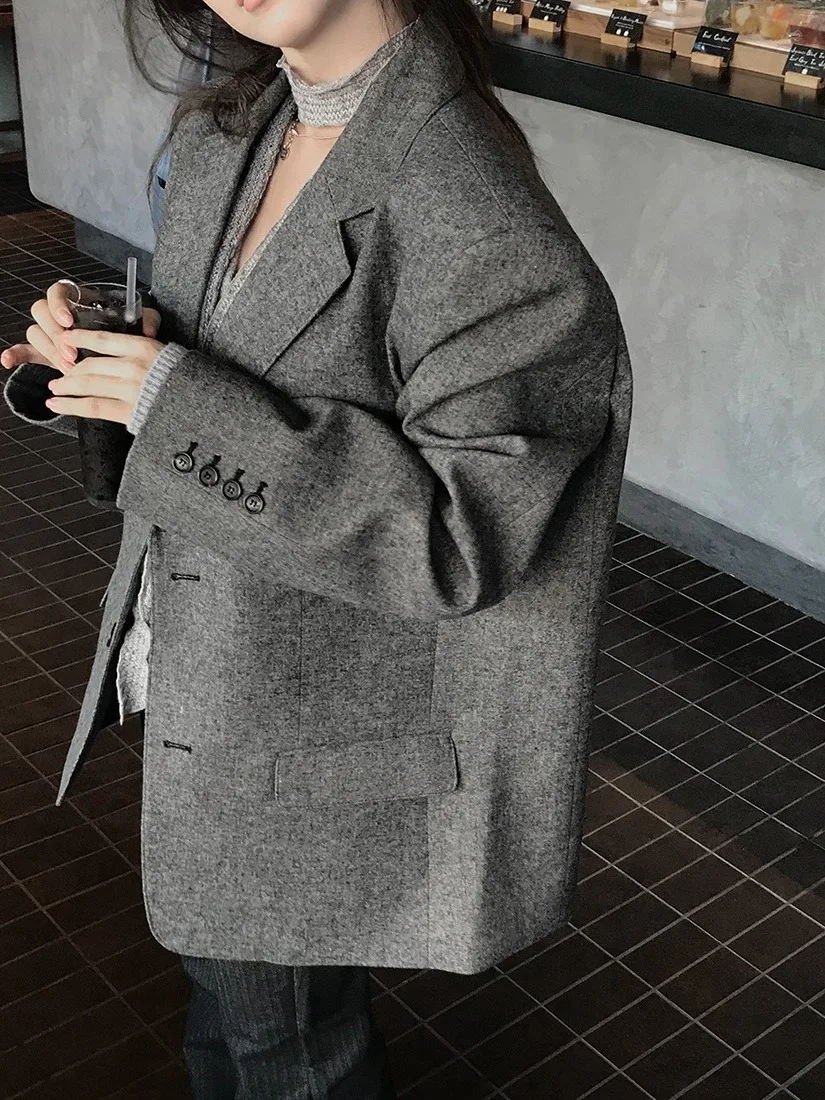 ファイオナブルでシック、シンプルで高級感のある女性用保温スーツ、韓国風、長袖、通勤に最適