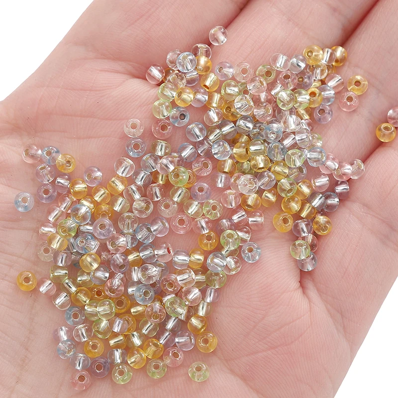 300pcs Silver Lined Seed Beads, 3mm Round Czech Glass Beads