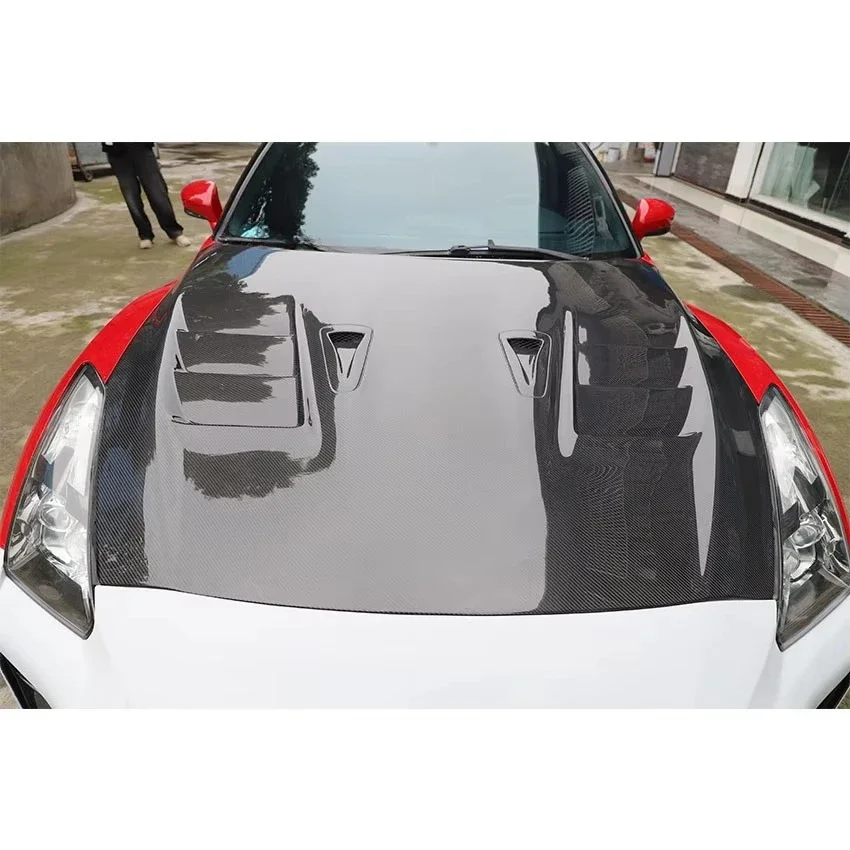Car Accessories Top Secret Style Carbon Fiber Bonnet Hood For GTR R35 Body Kit 2017-2020 4