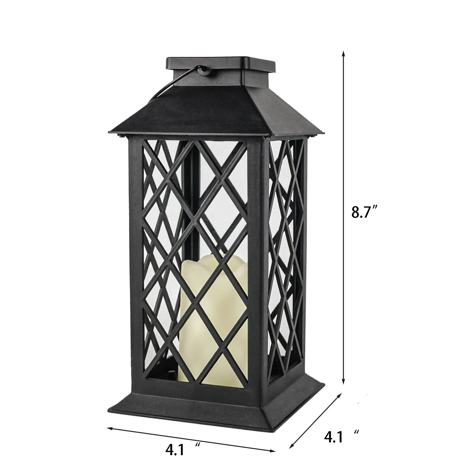 Plastic Outdoor Led Wind Lantern Simulation Flame Candle Light Courtyard Creative Hollow Lantern Corridor Light Hanging Lantern