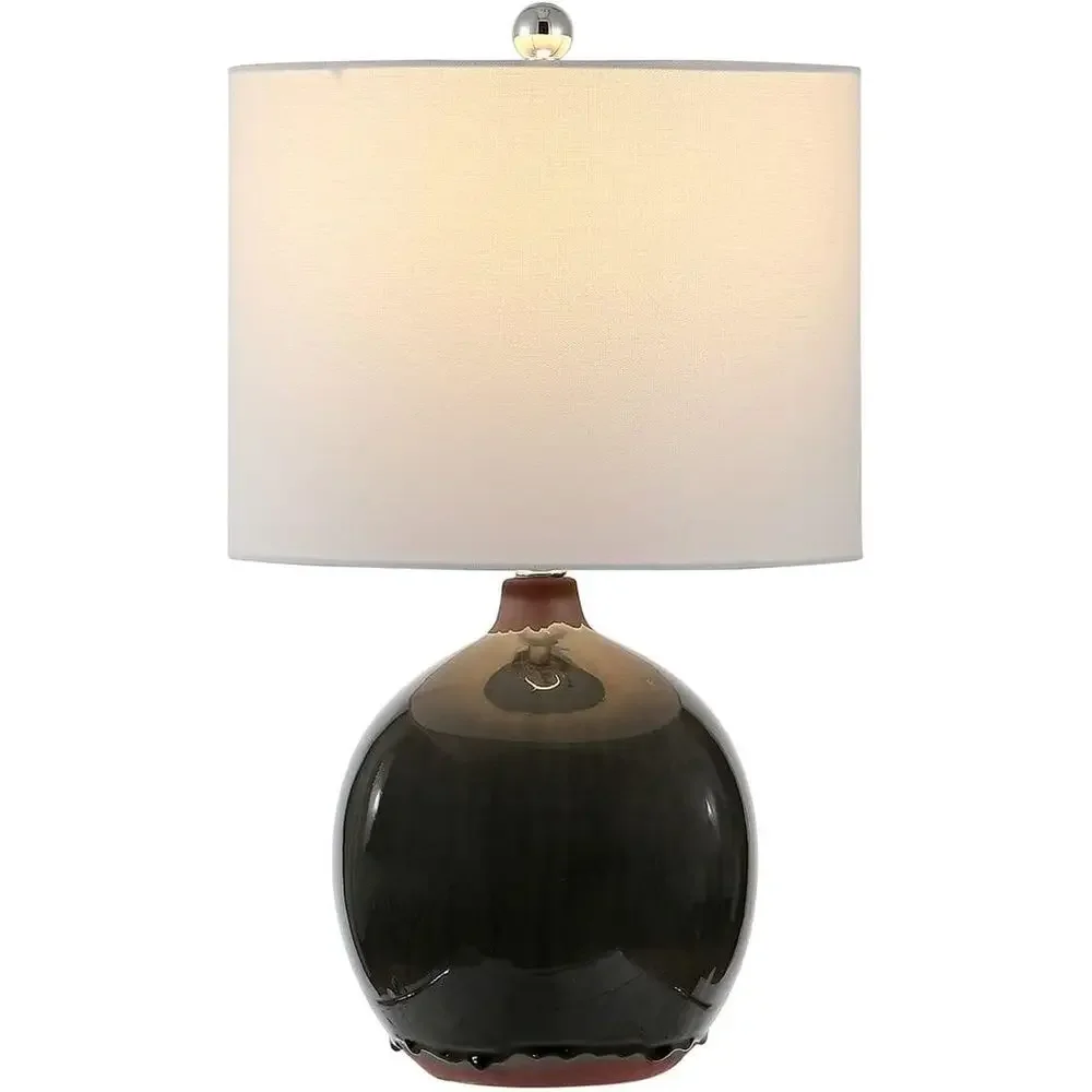 23-inch Modern Brown LED Table Lamp for Bedroom, Living Room, and Office, with Included Bulb