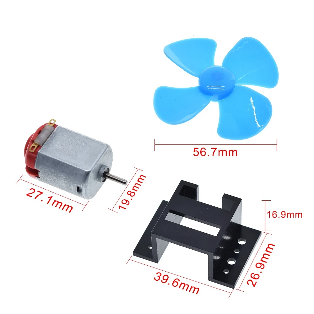 1/3/5Set DC Micro 130 Gear motor with fan blade SMAll propeller 3-6V For Arduino DIY experiment +Motor base