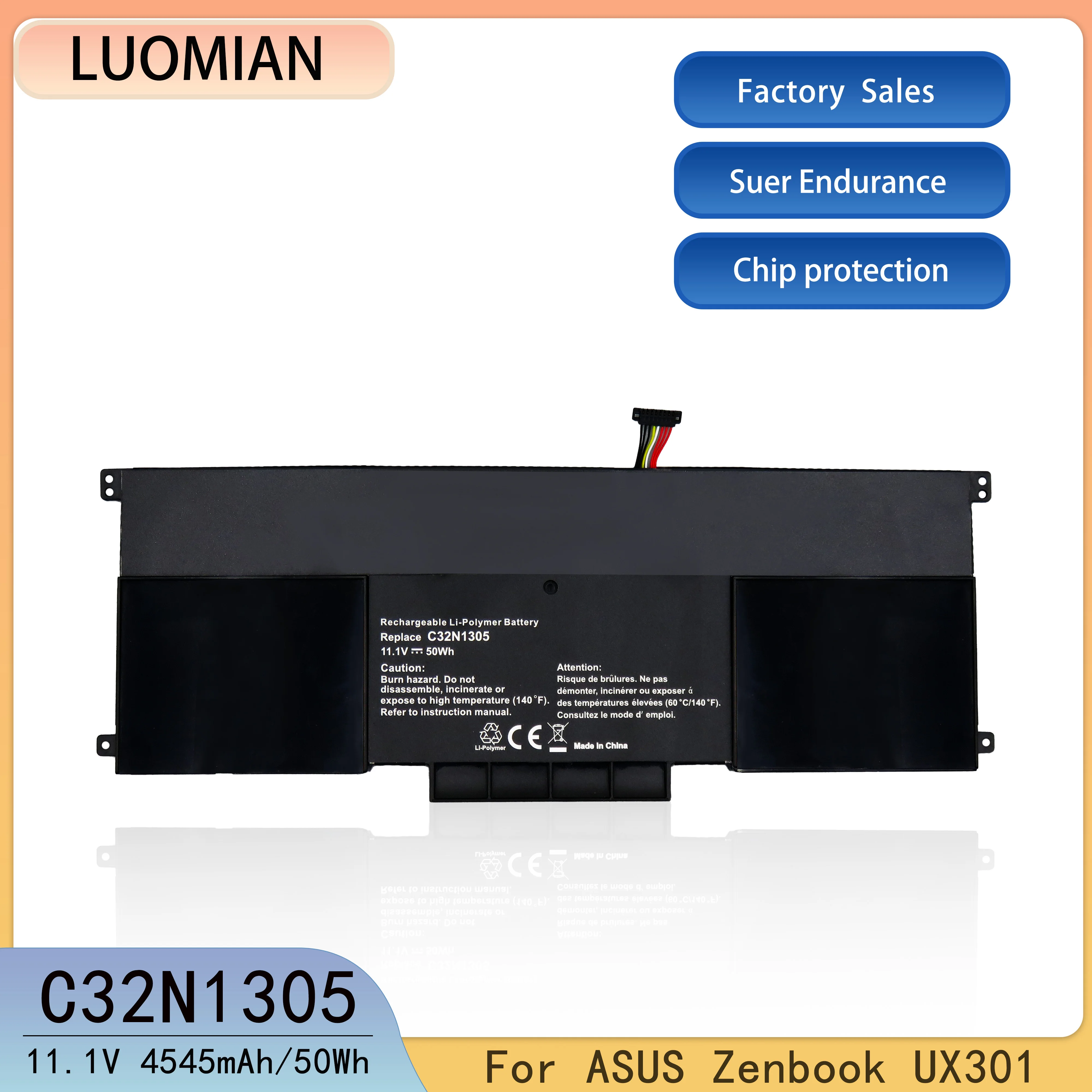 For ASUS Zenbook  C32N1305 Laptop Battery UX301 UX301L UX301LA C4003HUX301LA4500 UX301LA-1A UX301LA-1B UX301LA-C4006H